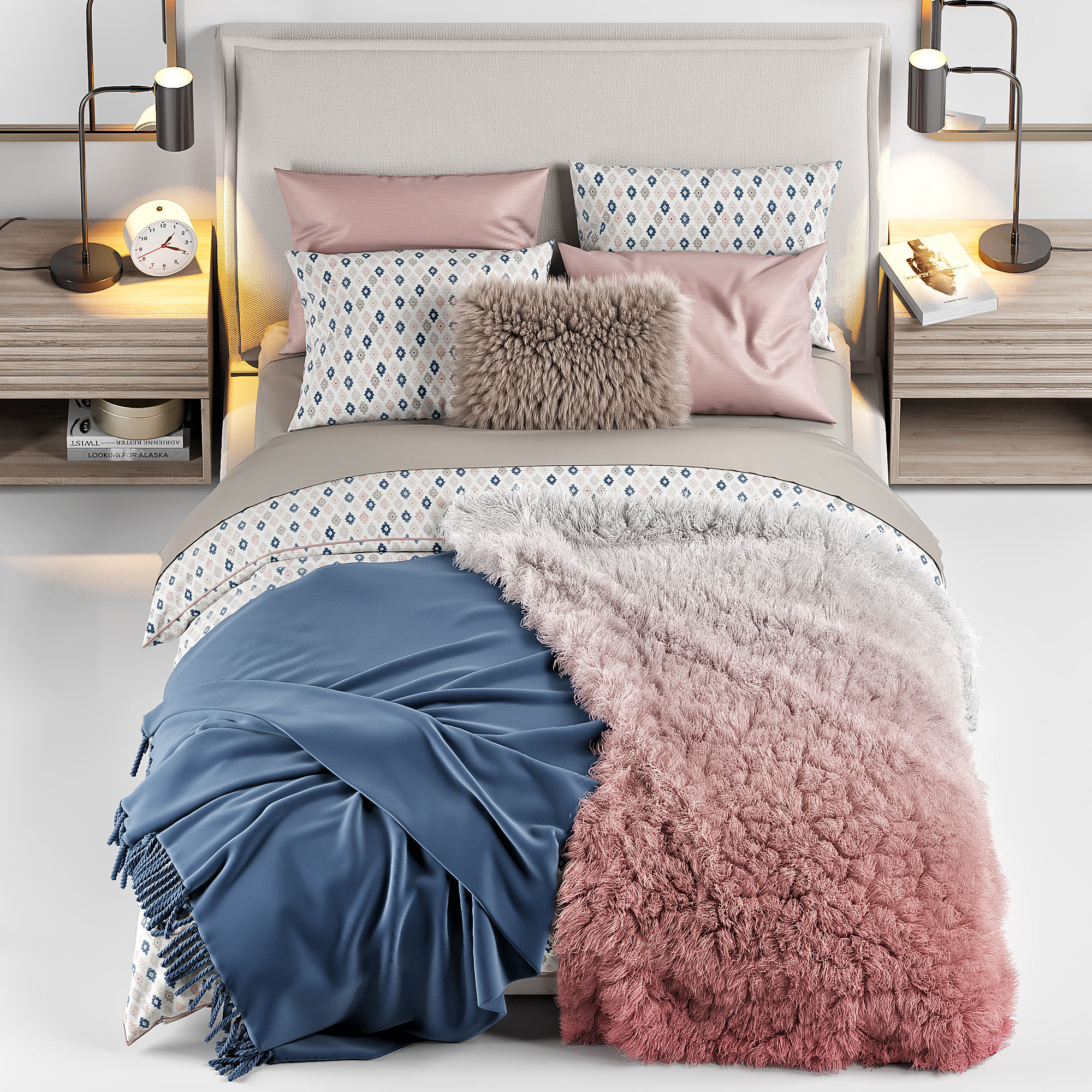 RH Sloane Upholstered Bed 3D model_5