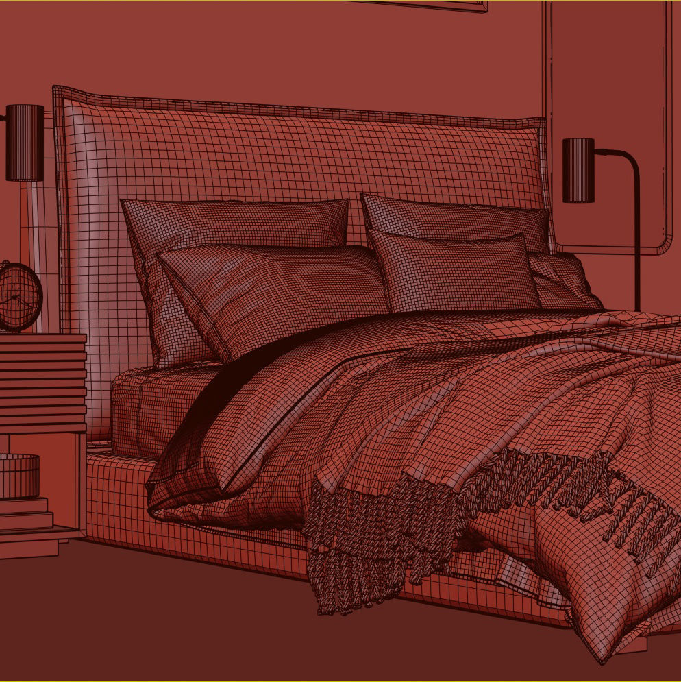 RH Sloane Upholstered Bed 3D model_3