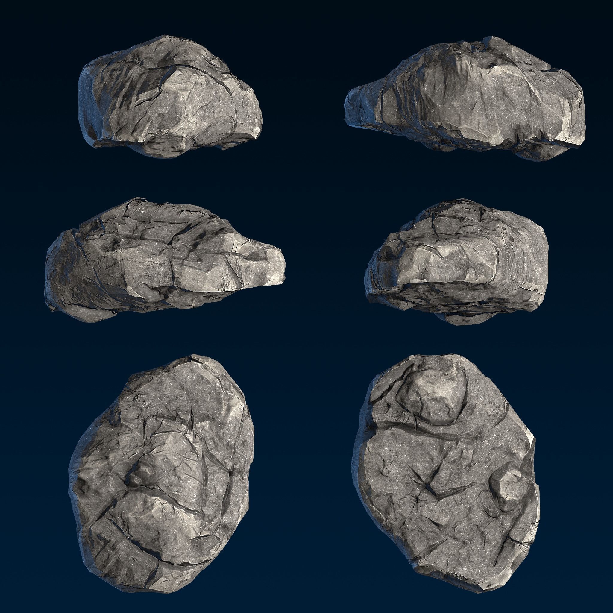 Big Chunky Rocks Pack - Game-Ready  Low-poly 3D model_5