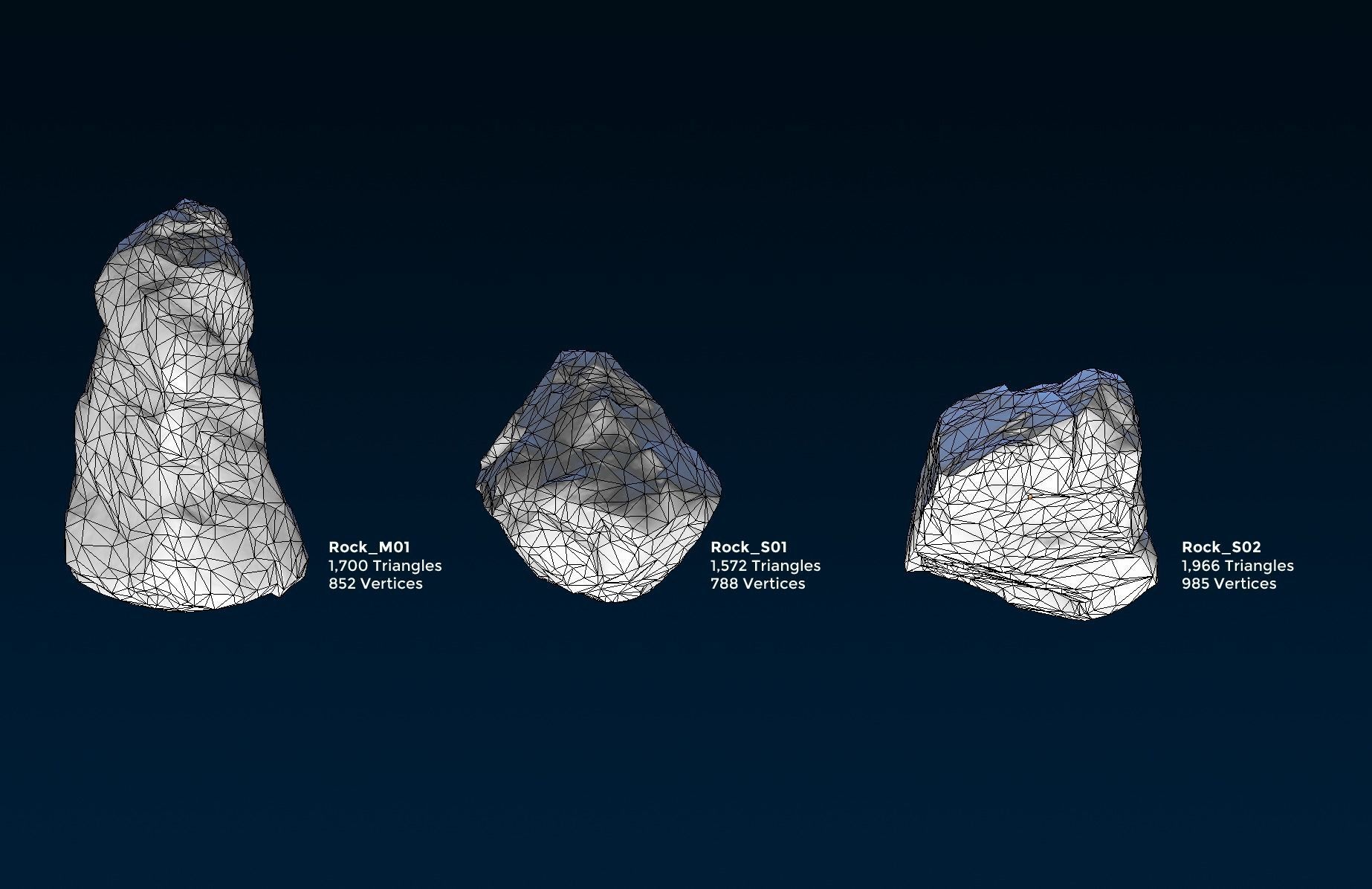 Big Chunky Rocks Pack - Game-Ready  Low-poly 3D model_18