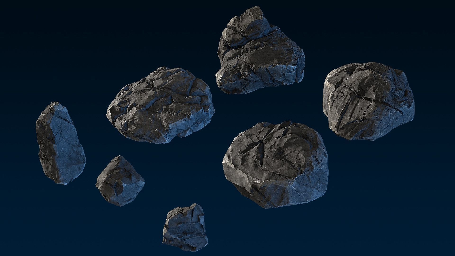 Big Chunky Rocks Pack - Game-Ready  Low-poly 3D model_16