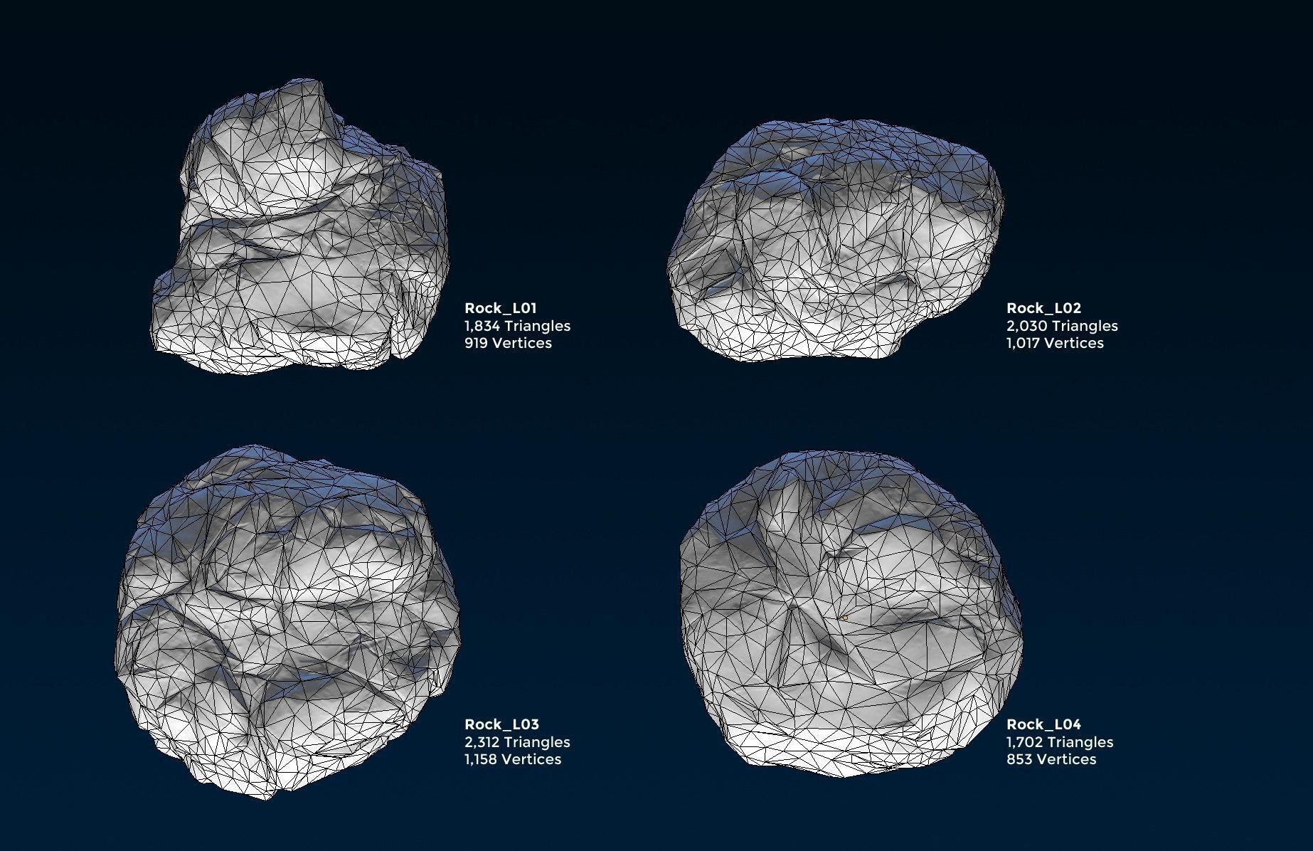 Big Chunky Rocks Pack - Game-Ready  Low-poly 3D model_17