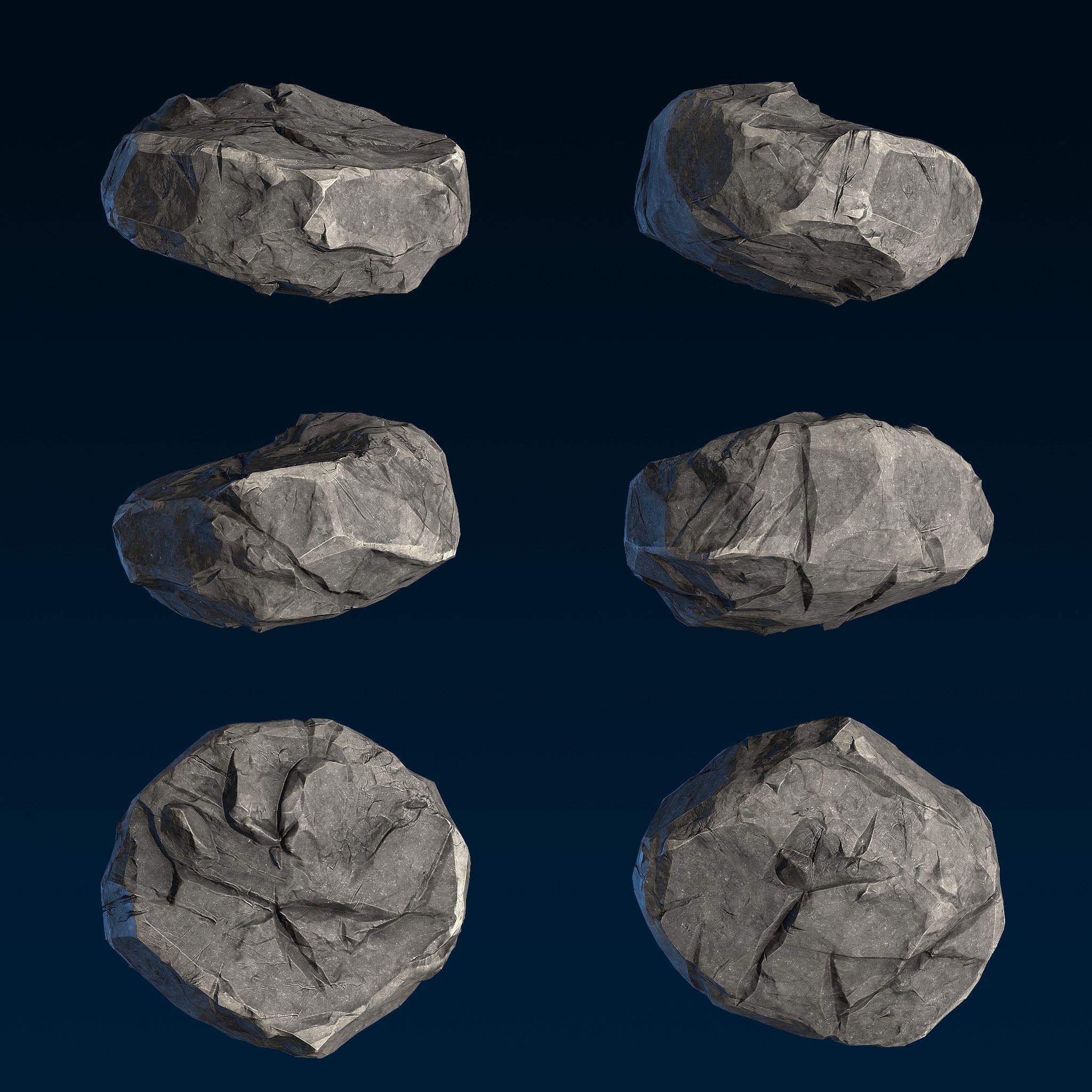 Big Chunky Rocks Pack - Game-Ready  Low-poly 3D model_9