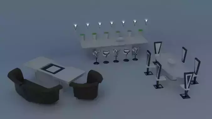 Interiour Boundle Opera 30 low-poly Game-ready Low-poly 3D model