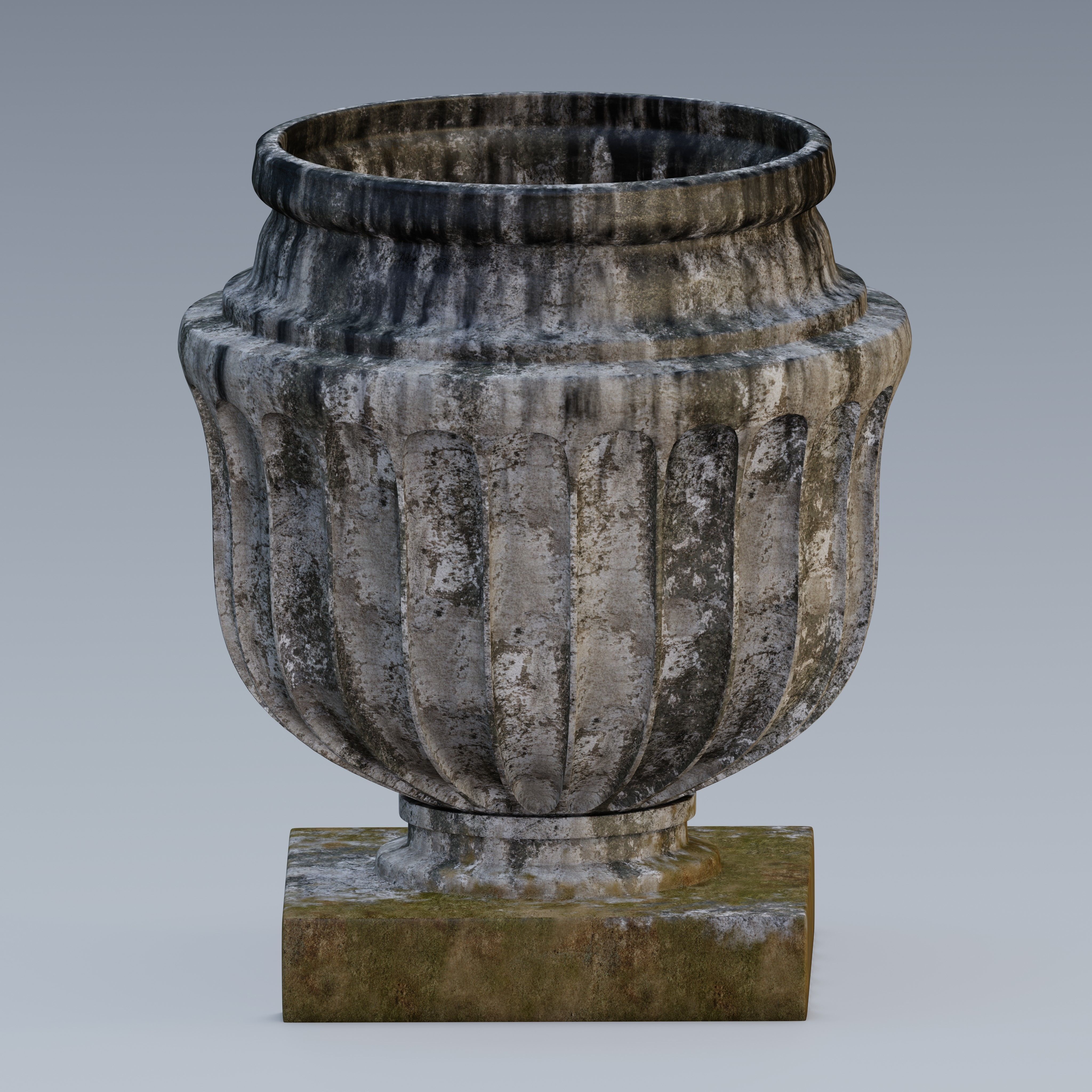 Garden urn planter06 B 3D model_4