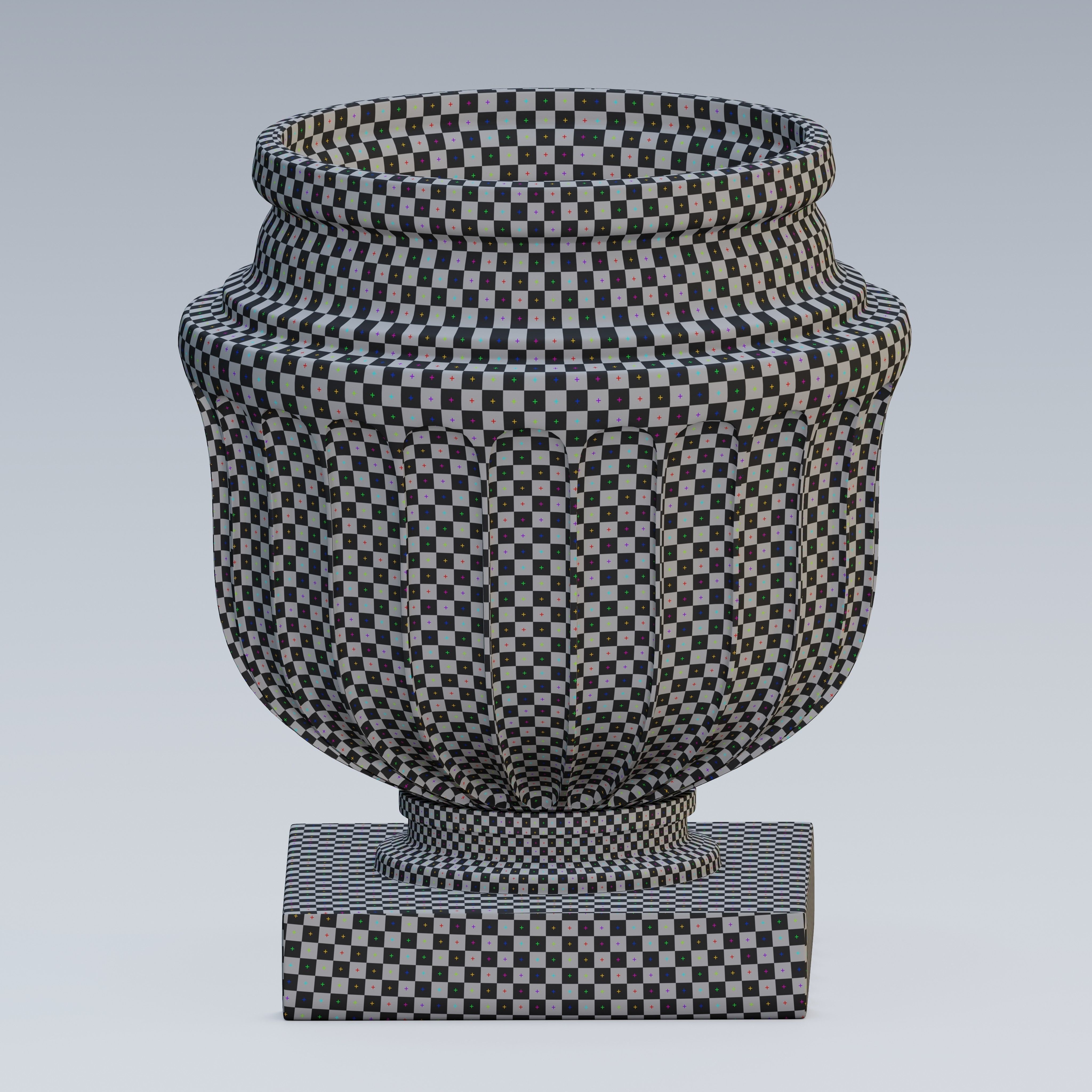 Garden urn planter06 B 3D model_8