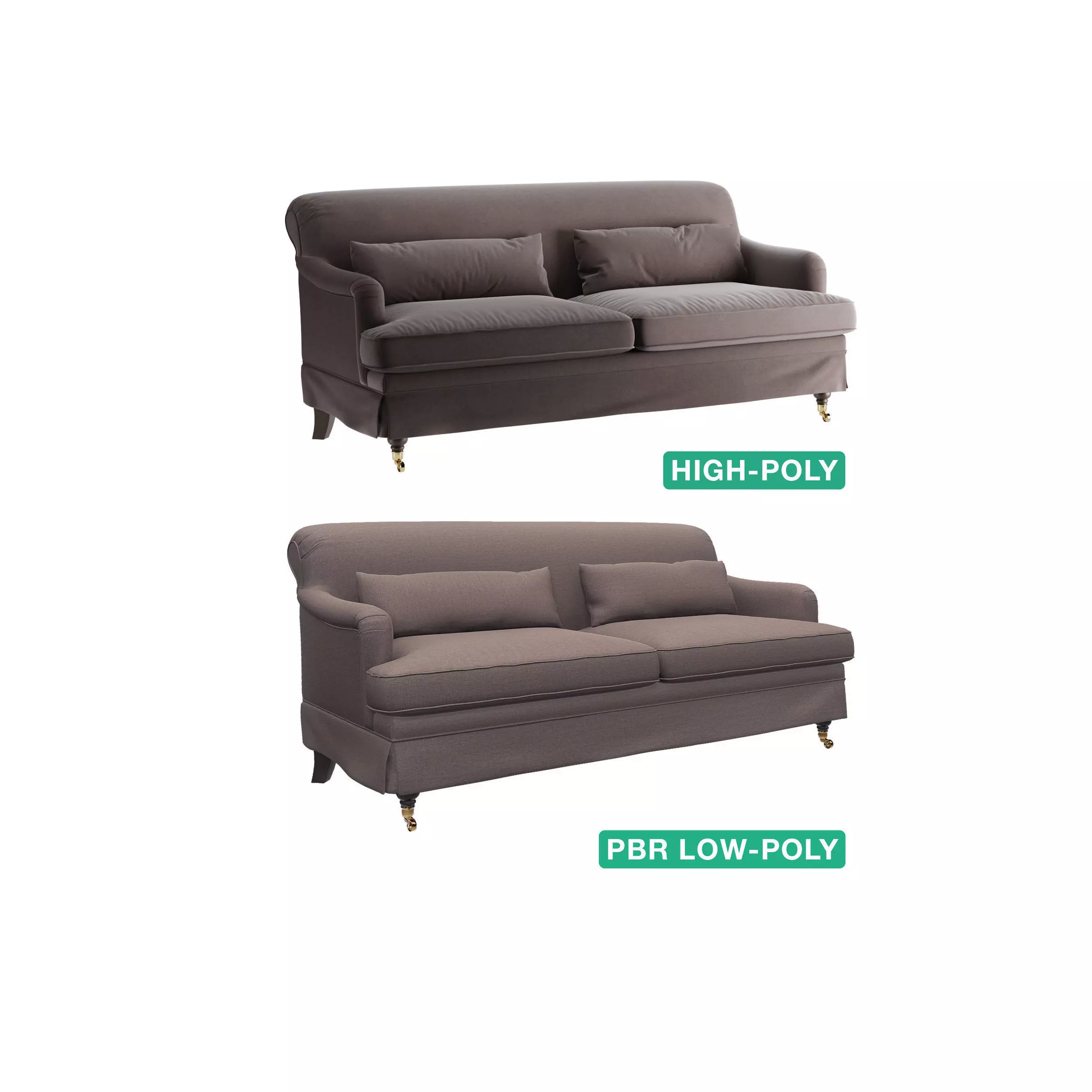 Couch Sofa - Adhara - High- and Low-poly 3D Model Pack