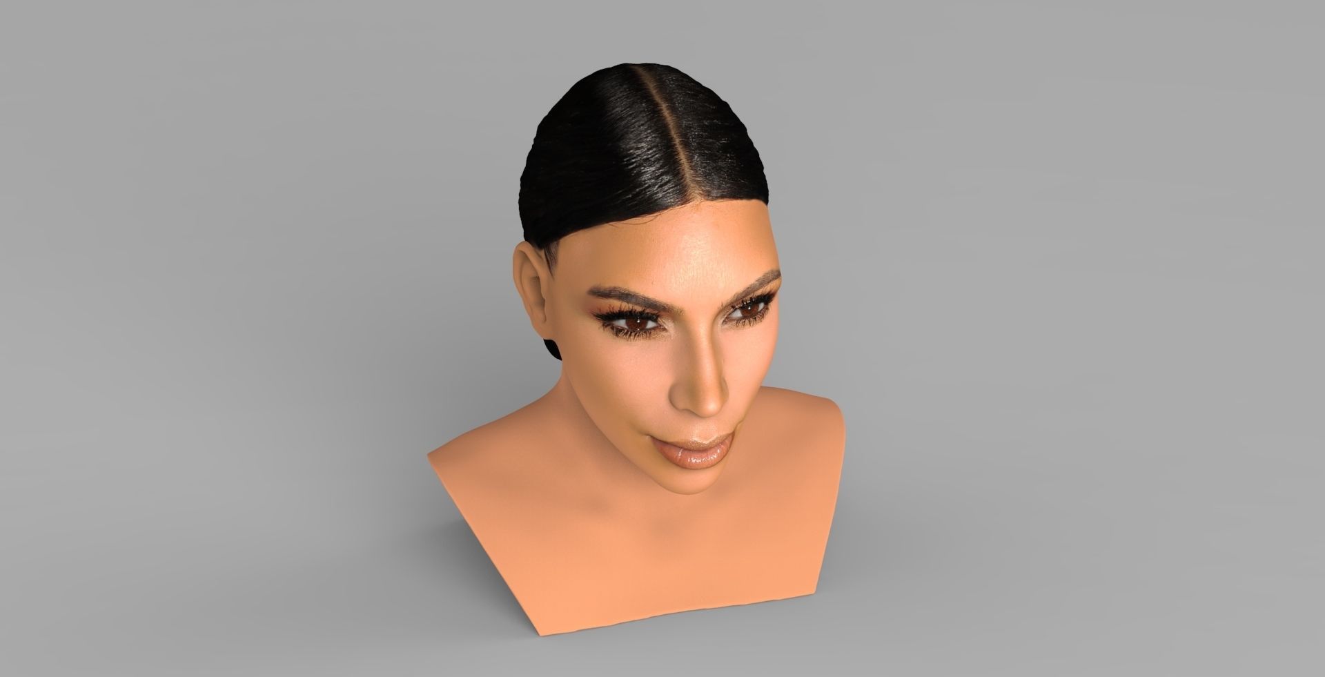 Kim Kardashian bust ready for full color 3D printing 3D print model_11