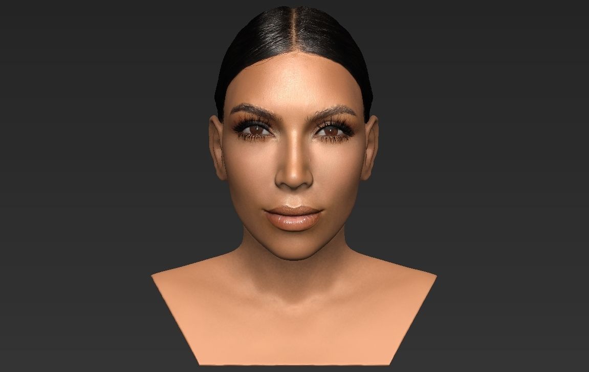 Kim Kardashian bust ready for full color 3D printing 3D print model_18