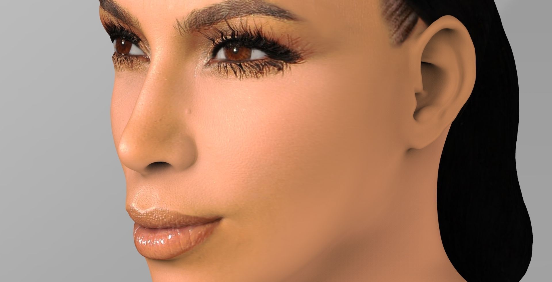 Kim Kardashian bust ready for full color 3D printing 3D print model_15