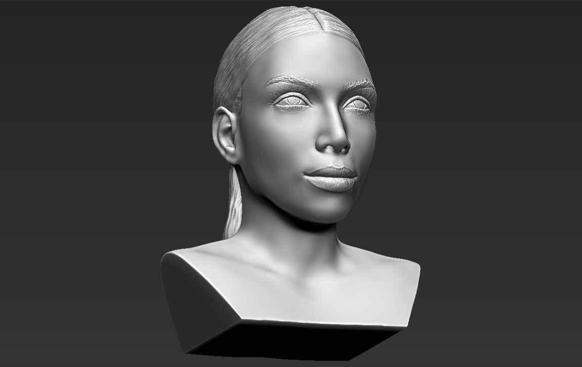 Kim Kardashian bust ready for full color 3D printing 3D print model_43