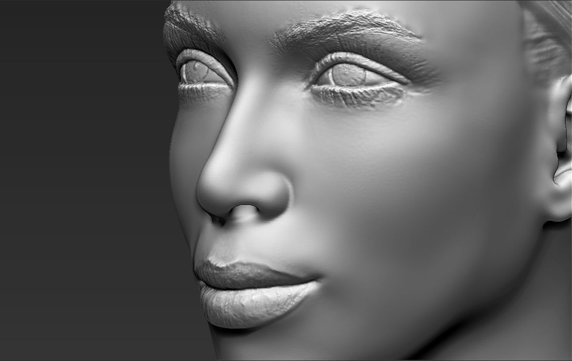 Kim Kardashian bust ready for full color 3D printing 3D print model_49