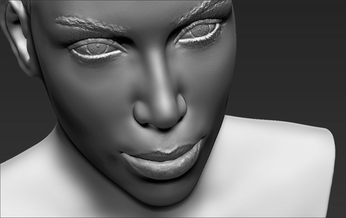Kim Kardashian bust ready for full color 3D printing 3D print model_50