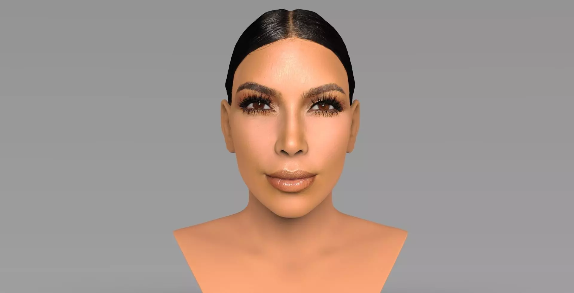 Kim Kardashian bust ready for full color 3D printing 3D print model_0