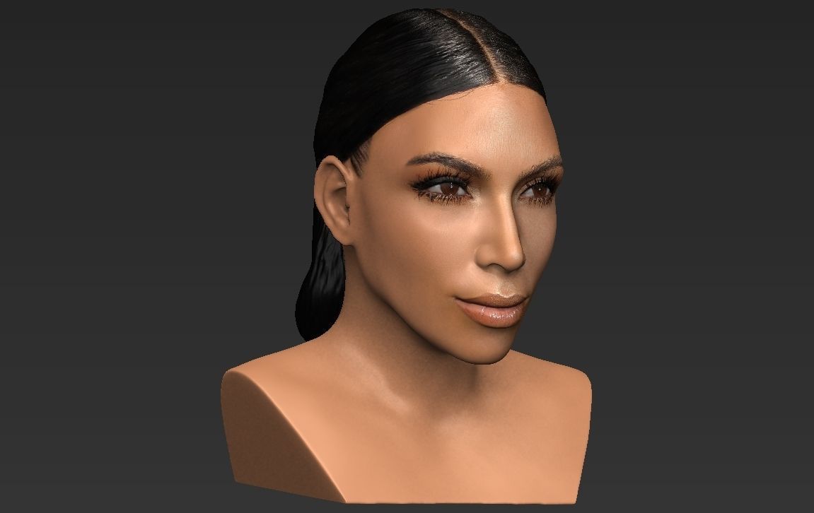 Kim Kardashian bust ready for full color 3D printing 3D print model_20