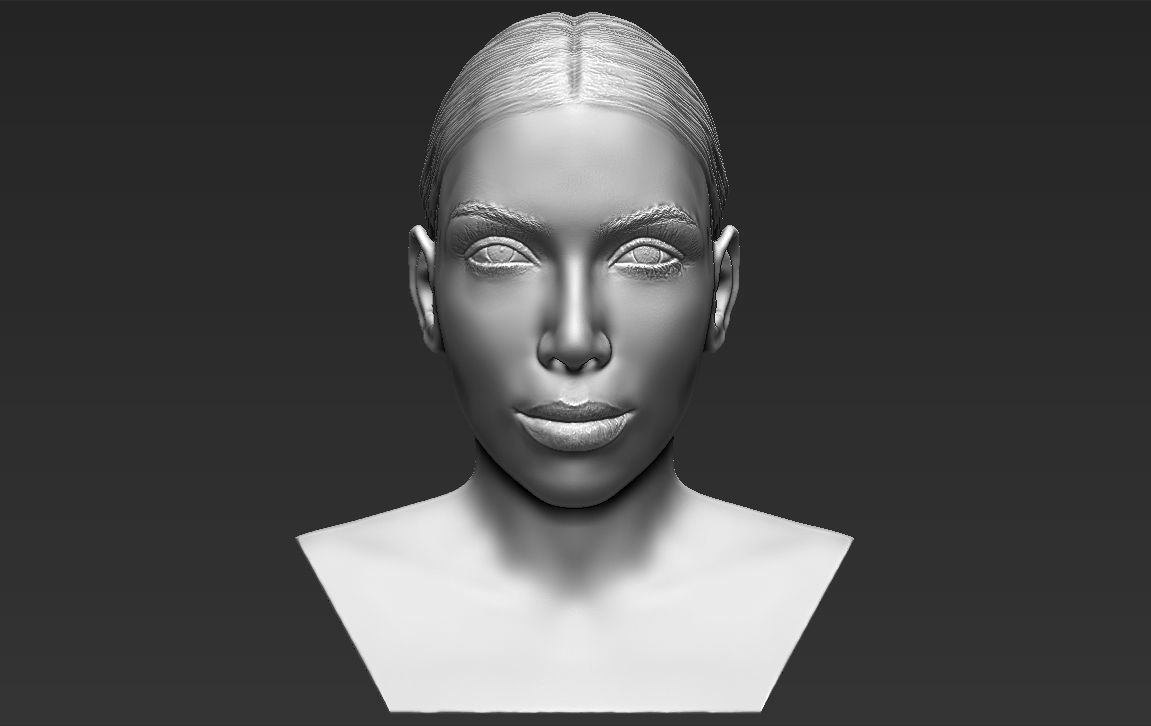 Kim Kardashian bust ready for full color 3D printing 3D print model_25