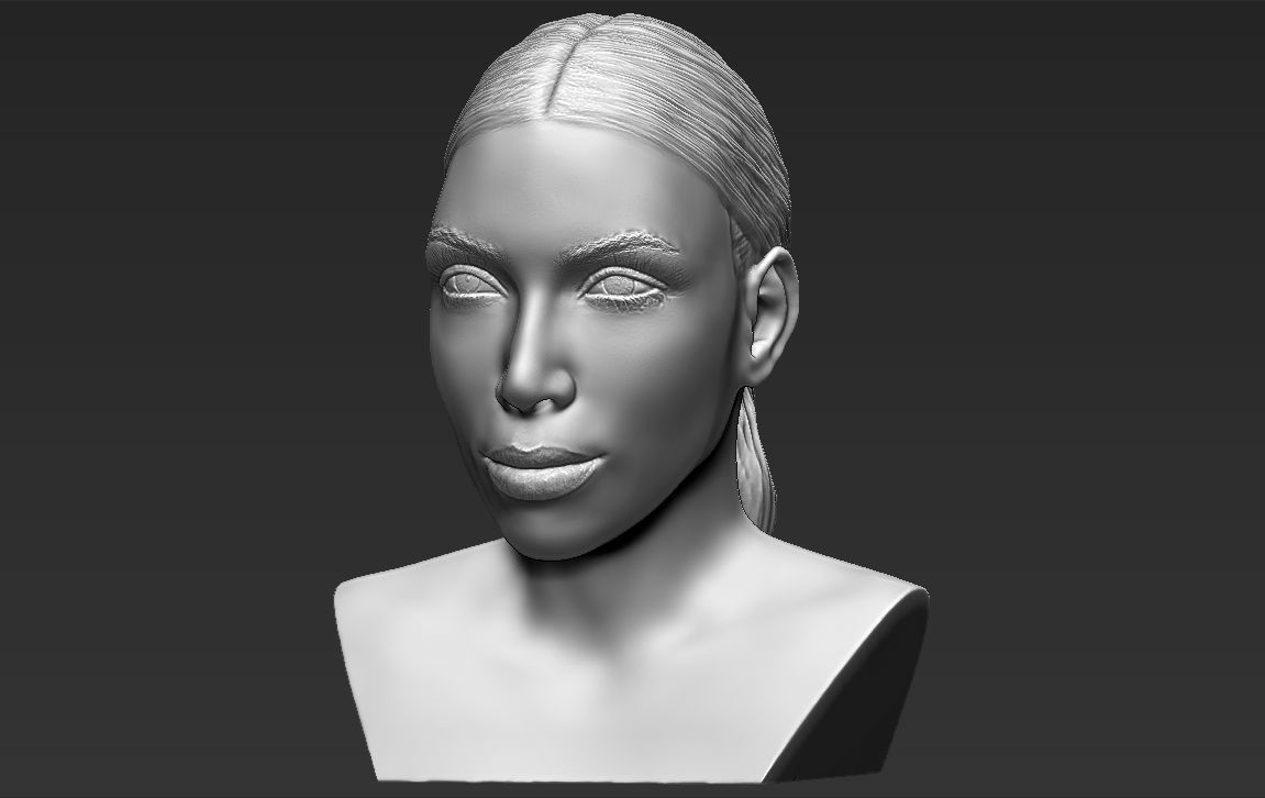 Kim Kardashian bust ready for full color 3D printing 3D print model_26