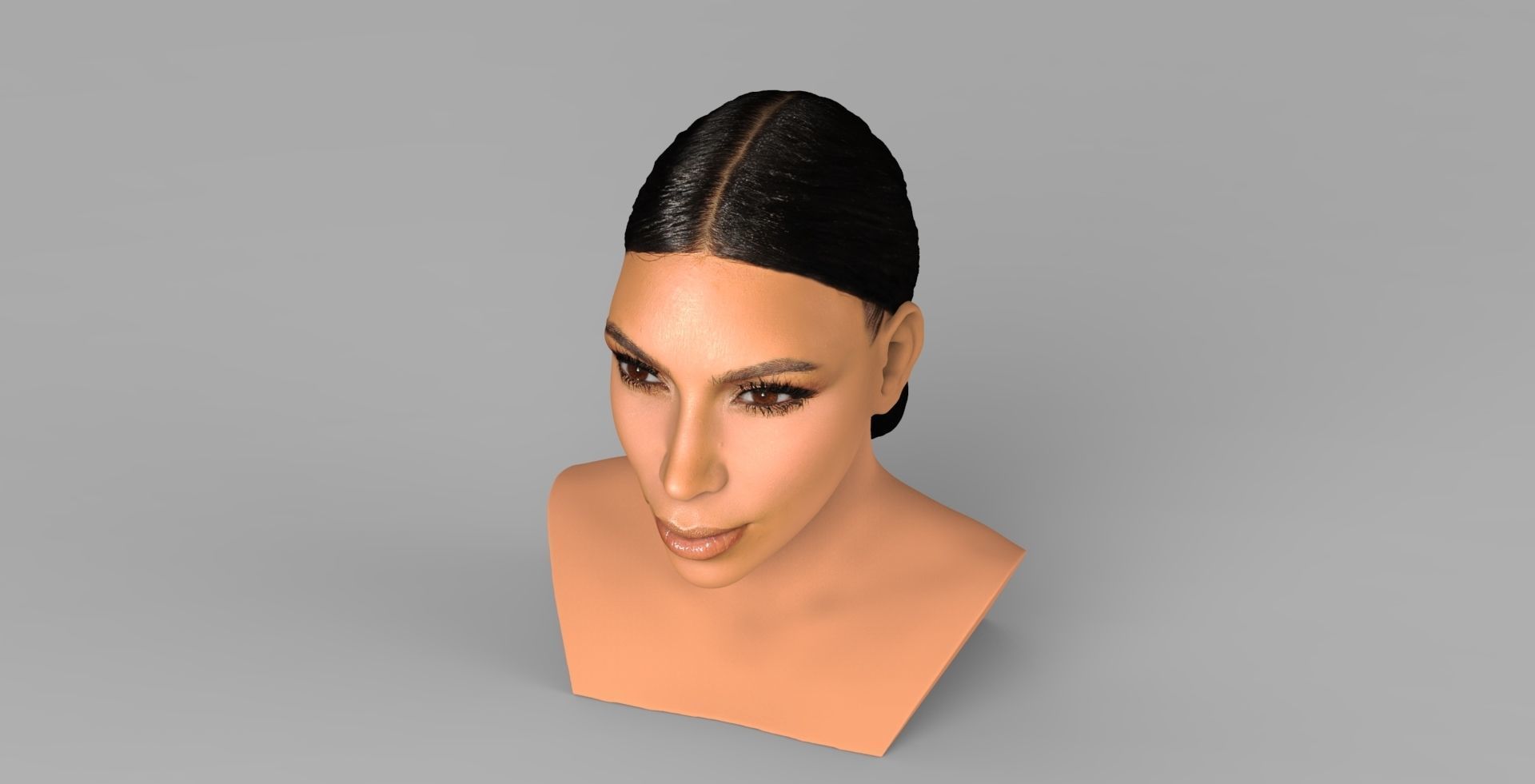 Kim Kardashian bust ready for full color 3D printing 3D print model_12
