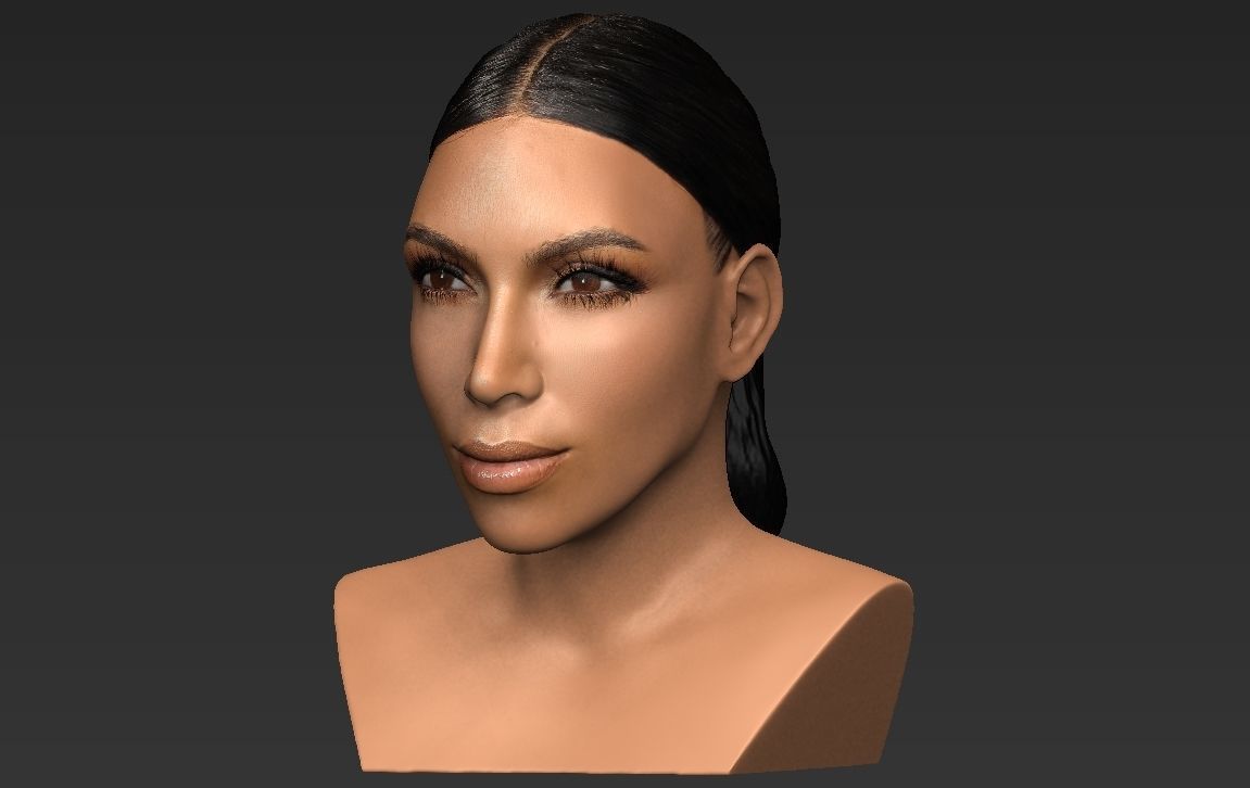 Kim Kardashian bust ready for full color 3D printing 3D print model_19