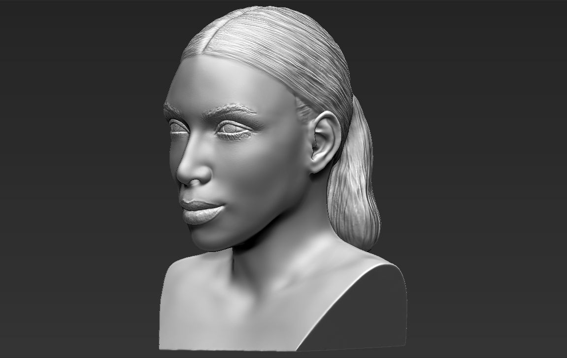 Kim Kardashian bust ready for full color 3D printing 3D print model_27