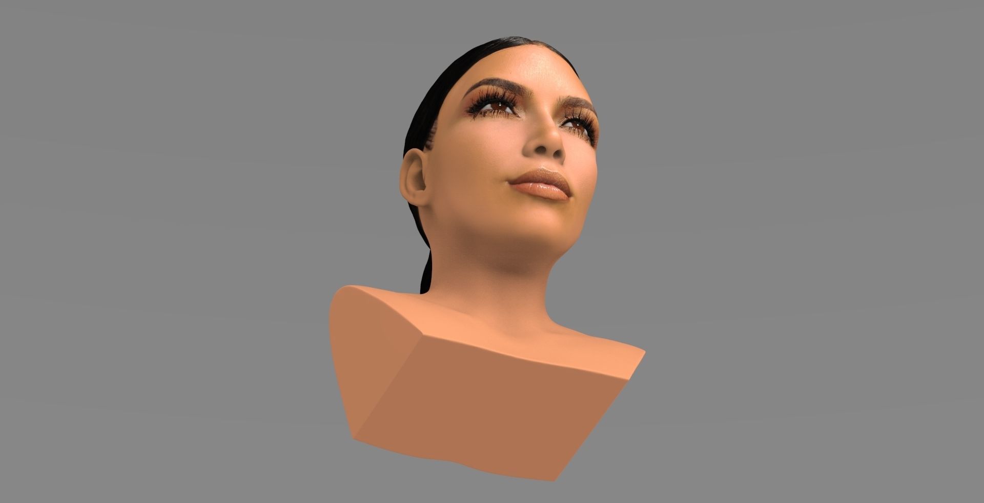 Kim Kardashian bust ready for full color 3D printing 3D print model_17