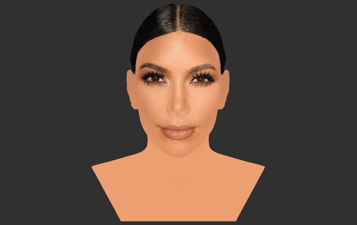 Kim Kardashian bust ready for full color 3D printing 3D print model_21