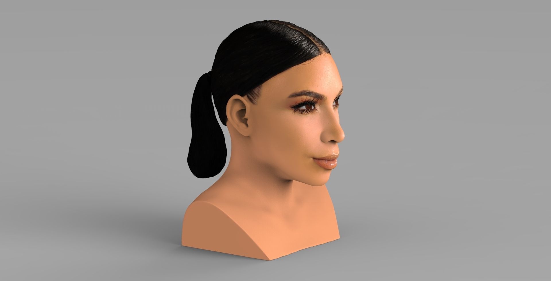 Kim Kardashian bust ready for full color 3D printing 3D print model_9
