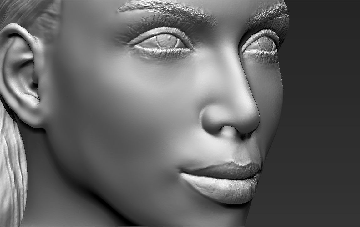 Kim Kardashian bust ready for full color 3D printing 3D print model_48
