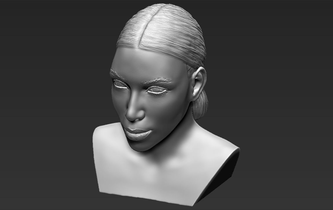 Kim Kardashian bust ready for full color 3D printing 3D print model_39