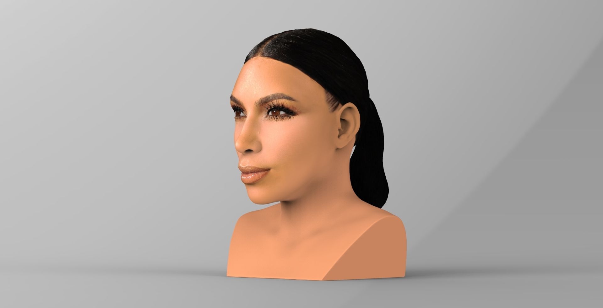 Kim Kardashian bust ready for full color 3D printing 3D print model_2