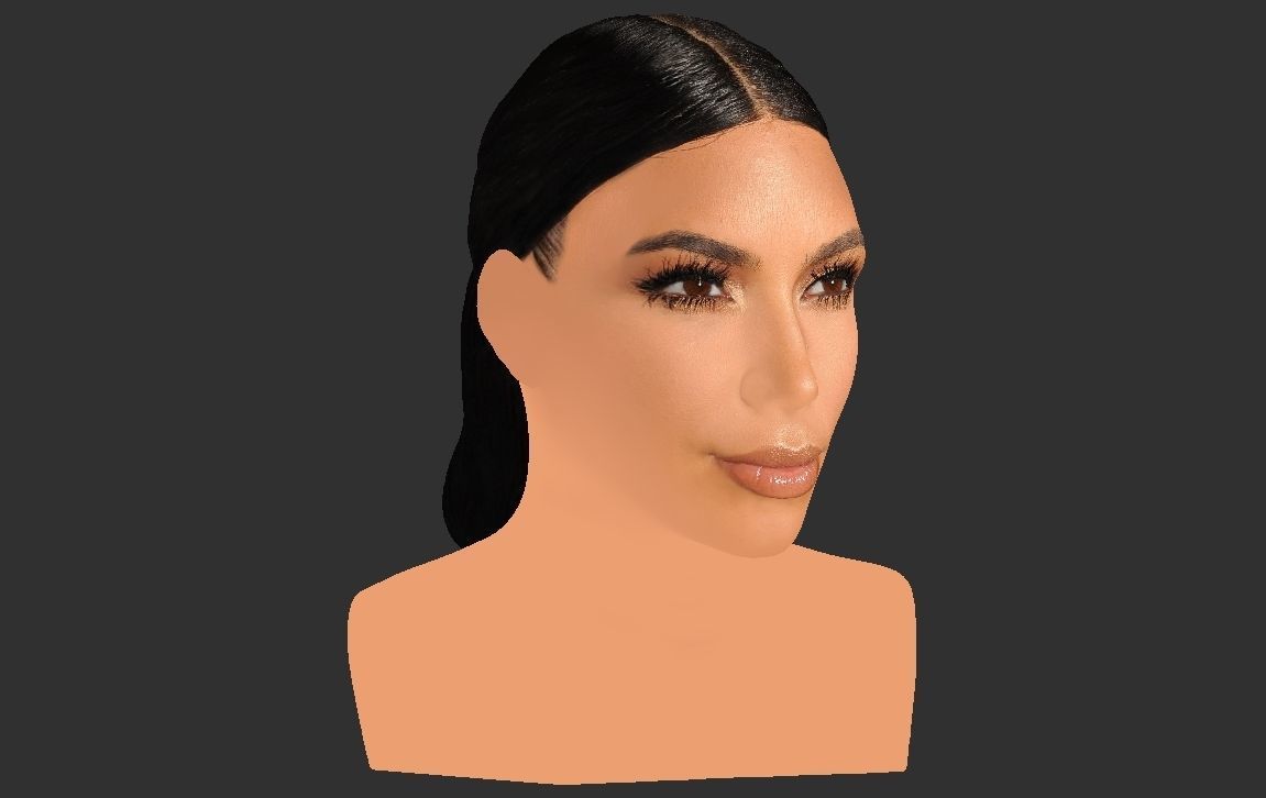 Kim Kardashian bust ready for full color 3D printing 3D print model_23