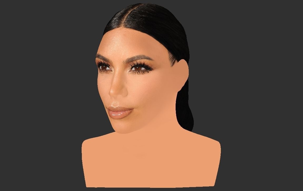 Kim Kardashian bust ready for full color 3D printing 3D print model_22