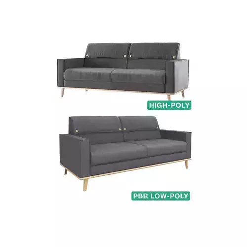 Sofa Couch - Furud - High- and Low-poly 3D Model Collection