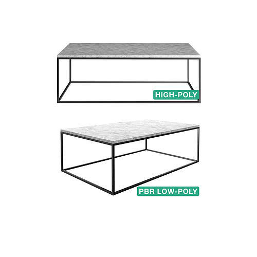 Sidetable - Tania - High- and Low-poly 3D Model Collection