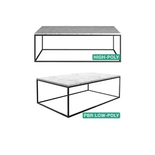 Sidetable - Tania - High- and Low-poly 3D Model Collection