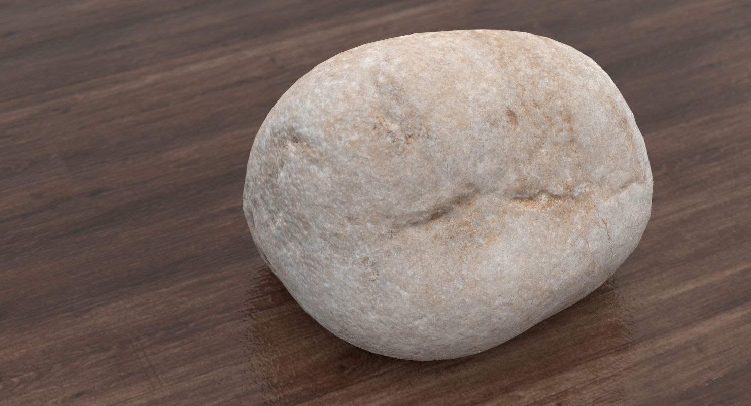 Square Shaped Pebble 3D model_5