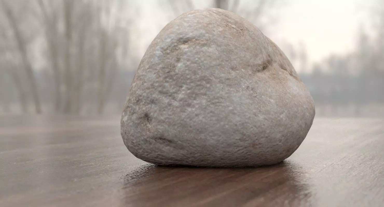Square Shaped Pebble 3D model_0