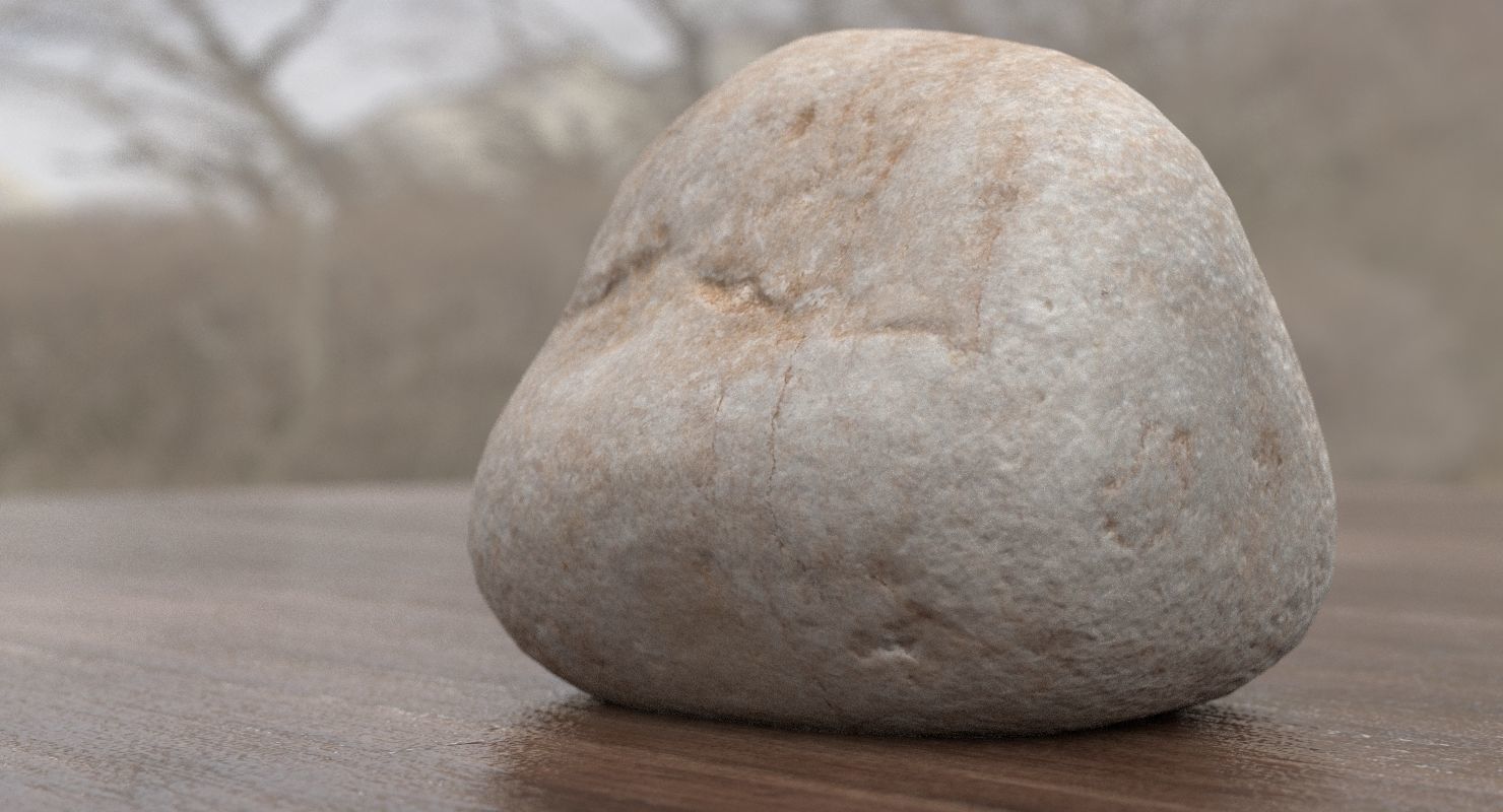 Square Shaped Pebble 3D model_2