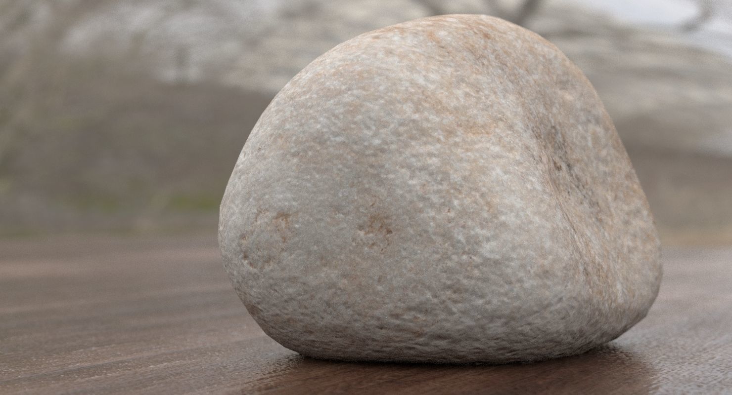 Square Shaped Pebble 3D model_3
