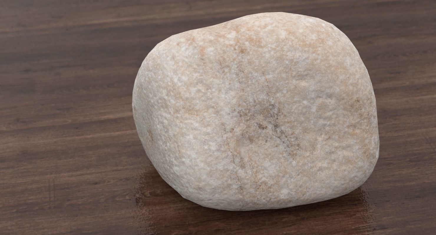 Square Shaped Pebble 3D model_4