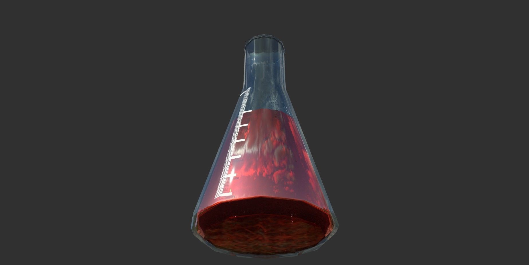 Erlenmeyer liquid in beaker Low-poly 3D model_5