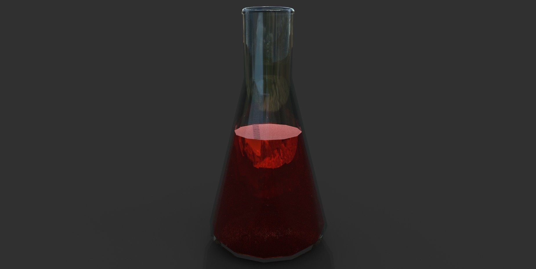 Erlenmeyer liquid in beaker Low-poly 3D model_4