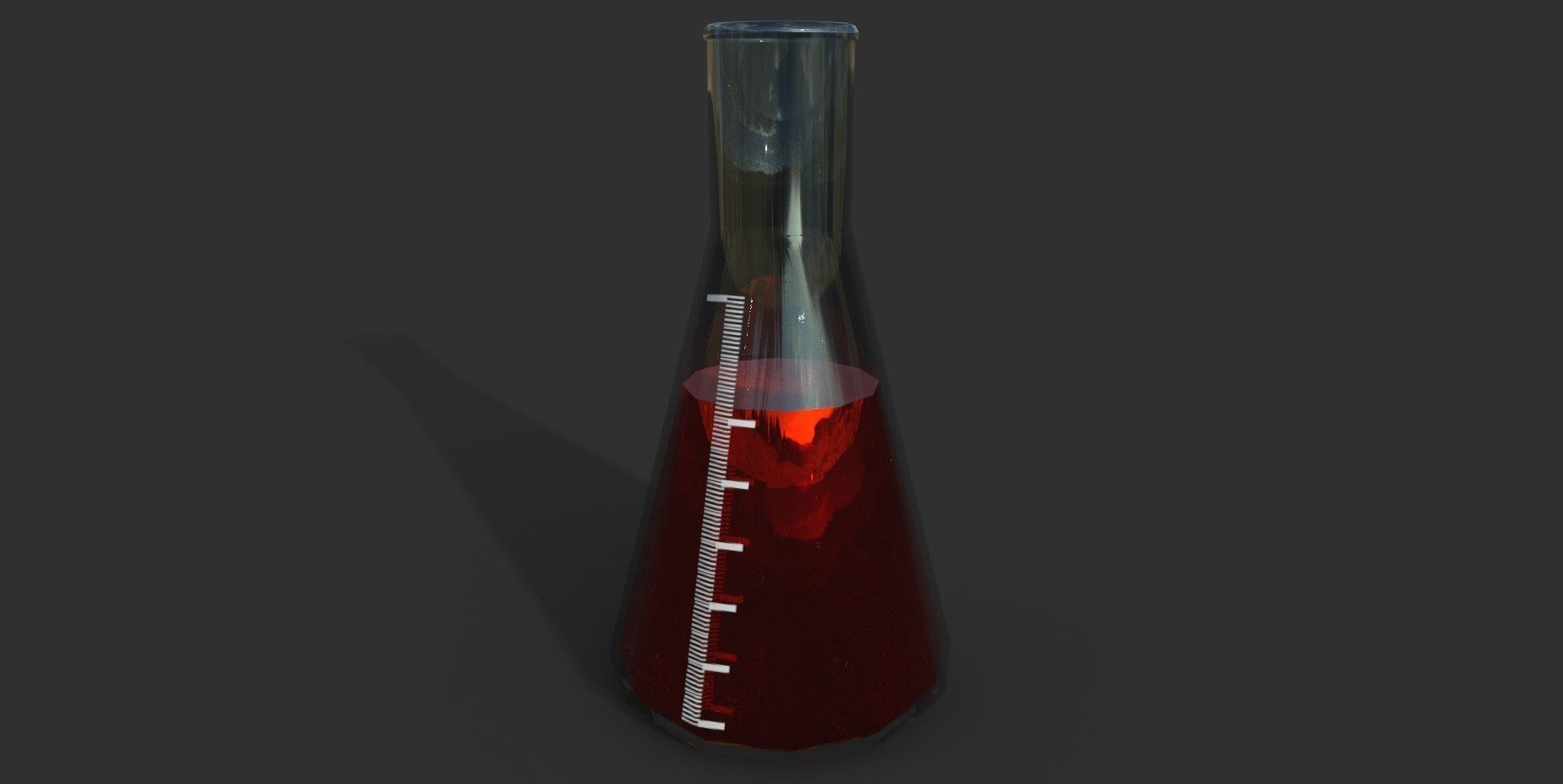 Erlenmeyer liquid in beaker Low-poly 3D model_1