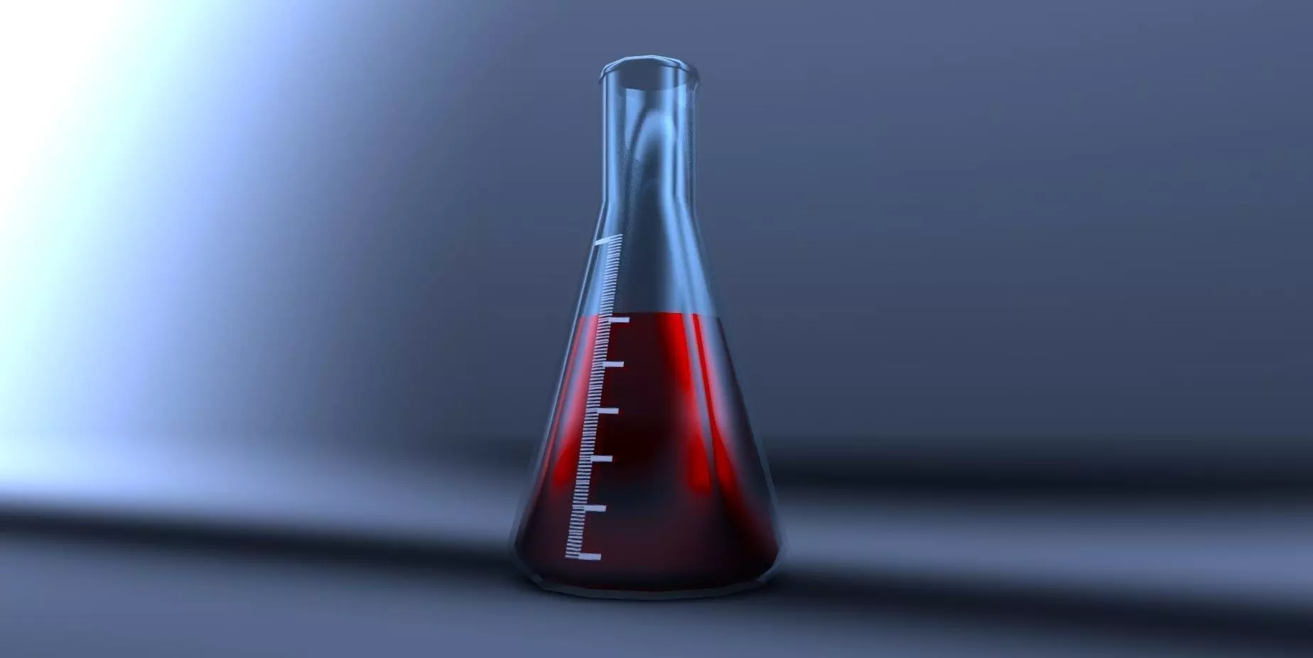Erlenmeyer liquid in beaker Low-poly 3D model_0