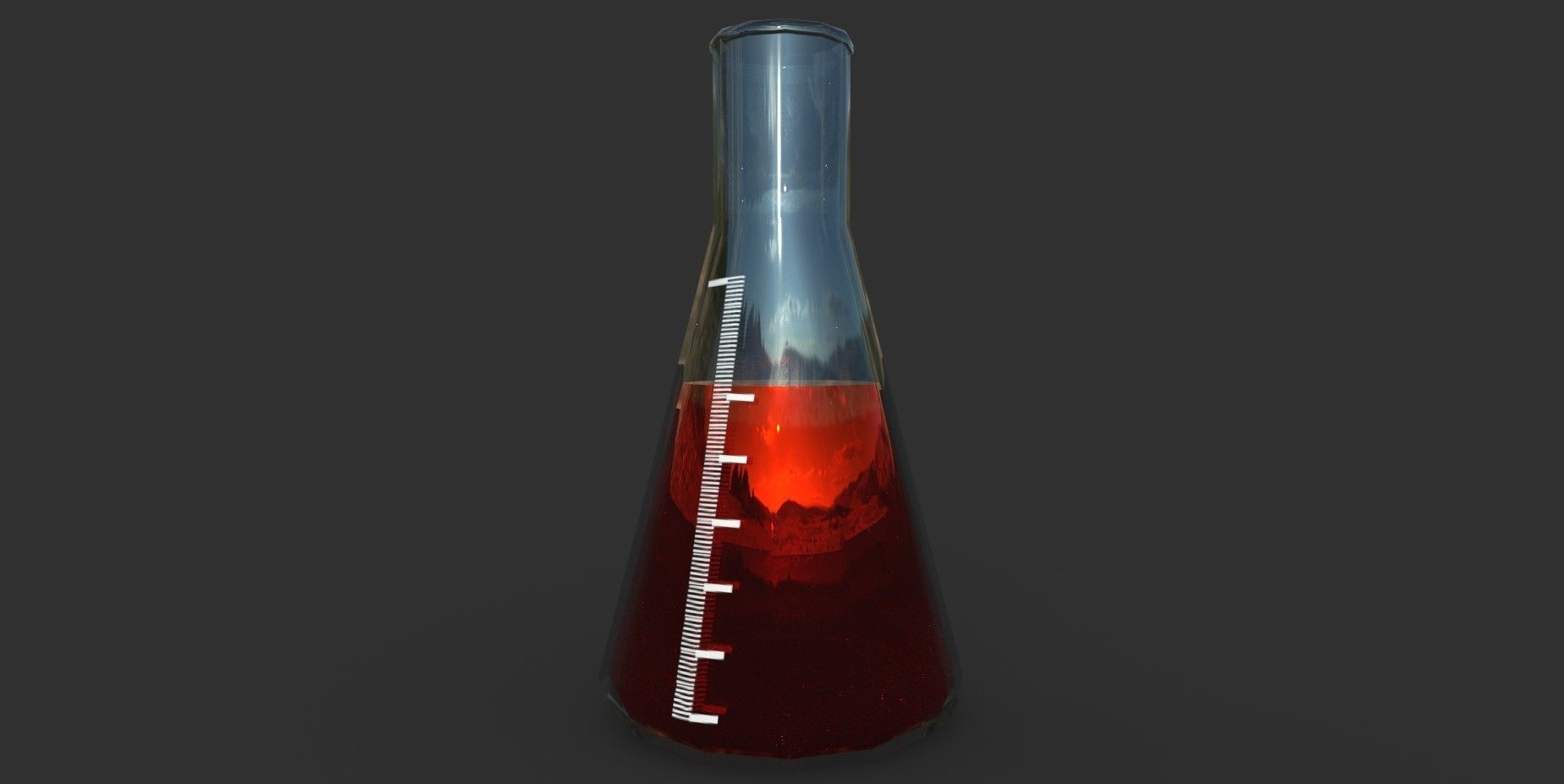 Erlenmeyer liquid in beaker Low-poly 3D model_2