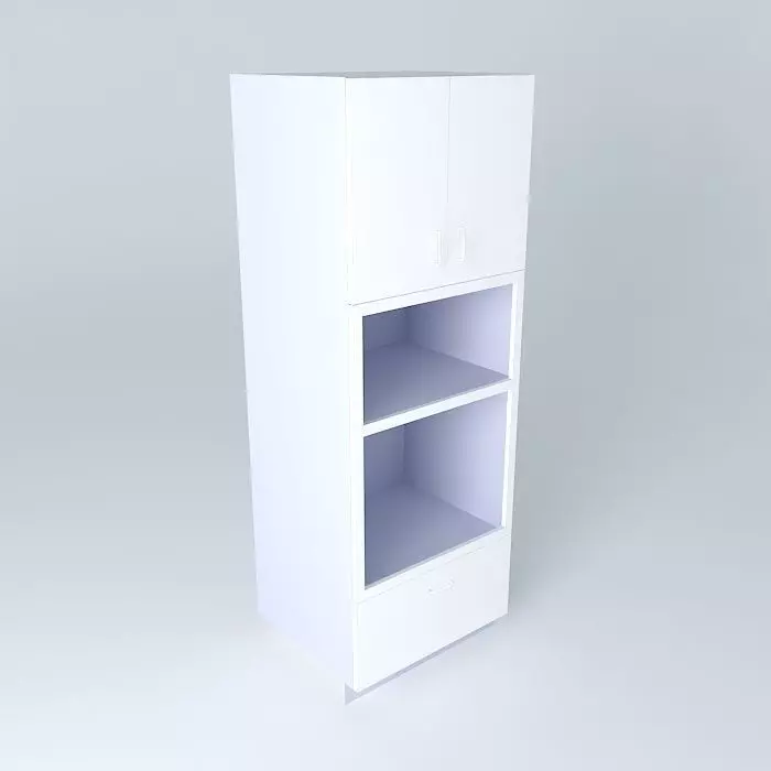OC2D1D kitchen cabinet with shelves Free 3D model_0