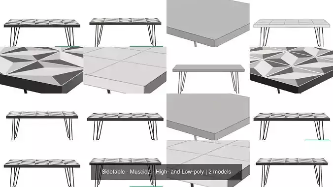 Sidetable - Muscida - High- and Low-poly