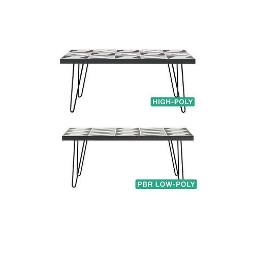 Sidetable - Muscida - High- and Low-poly 3D Model Collection