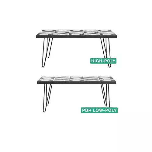 Sidetable - Muscida - High- and Low-poly 3D Model Collection