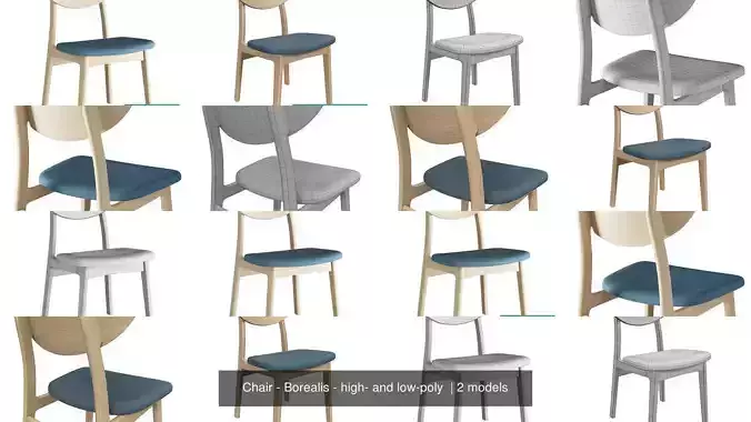Chair - Borealis - high- and low-poly 